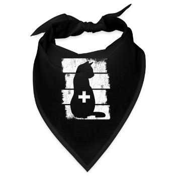 Katzen Tierarzt - Bandana - Schwarz - Vorne