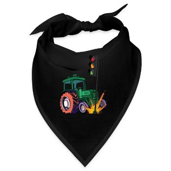 Die Ampel muss weg! Traktor rammt Ampel - Bandana - Schwarz - Vorne