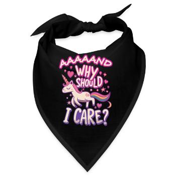 Einhorn, warum sollte ich mich für lustige Kinder interessieren? - Bandana - Schwarz - Vorne