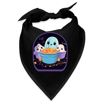 Geisterhafte Anime-Geister Niedliches Boba-Tee-Spiel - Bandana - Schwarz - Vorne