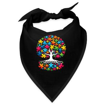 Autism Awareness puzzles piece - Bandana - Schwarz - Vorne
