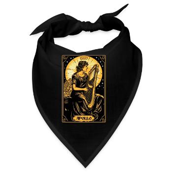 Apollo Greek God Mythology Harp Player Tarot Card - Bandana - Schwarz - Vorne