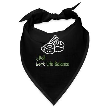 Roll Work Life Balance - Sushi Lover - Bandana - Schwarz - Vorne