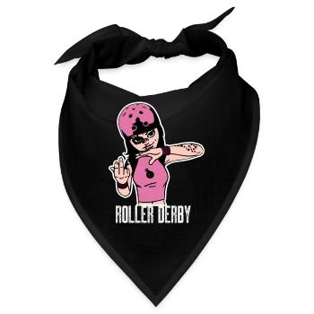 Roller Derby Skater Girl Rollerblading Inline - Bandana - Schwarz - Vorne