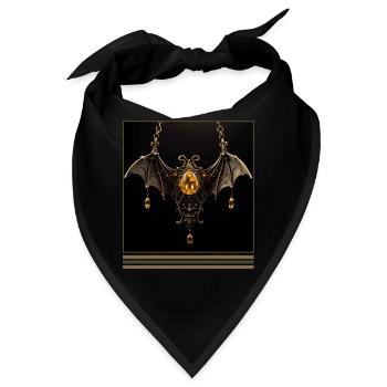 Fledermaus & gelbe Saphire Vintage Gothic Halloween - Bandana - Schwarz - Vorne