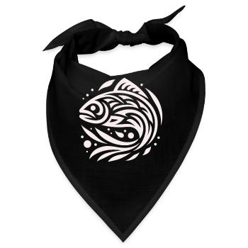 Lachs Indianer-Tierkreis - Bandana - Schwarz - Vorne