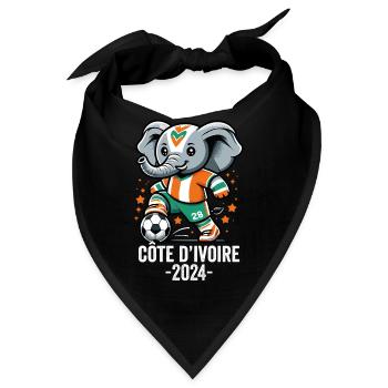 Elfenbeinküste 2024 Ivorischer Elefant Fußball Trikot - Bandana - Schwarz - Vorne
