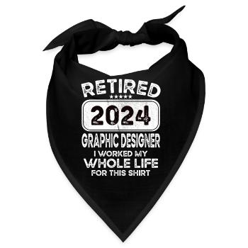 Retired Graphic designer 2024 - Bandana - Schwarz - Vorne