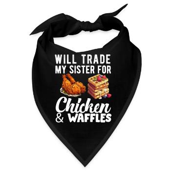Hühnchen und Waffeln Gebratene Hähnchenflügel Liebhaber - Bandana - Schwarz - Vorne