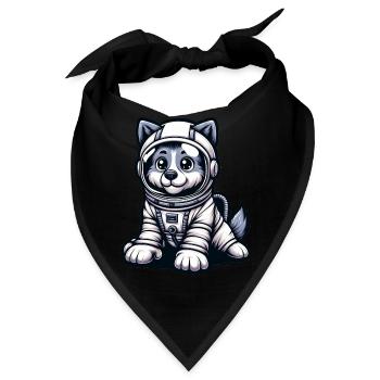 Cute Dog Astronaut - Bandana - Schwarz - Vorne