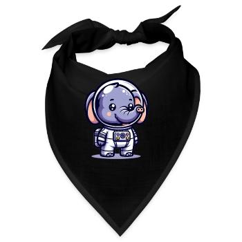 Cute Elephant Astronaut - Bandana - Schwarz - Vorne