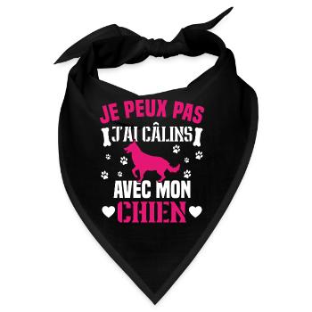 Ich kann nicht mit meinem Hund kuscheln - Bandana - Schwarz - Vorne