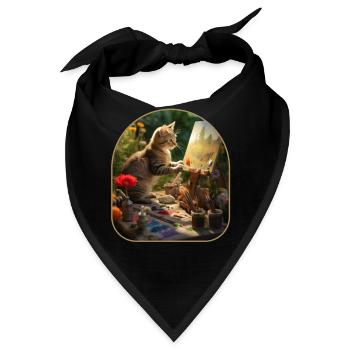 Katzen und Leinwände Katzenkünstler Capturing - Bandana - Schwarz - Vorne