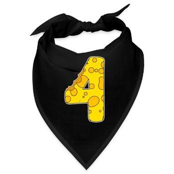 Zahl 4 - Vier - Vierter - Bandana - Schwarz - Vorne