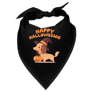 Happy Halloweenie Funny Dachshund Dog Trick Or Tre - Bandana - Schwarz - Vorne