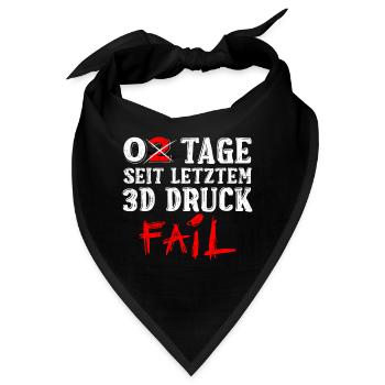 Nerd 3D Druck 0 Tage Seit Letztem 3D Druck Fail - Bandana - Schwarz - Vorne