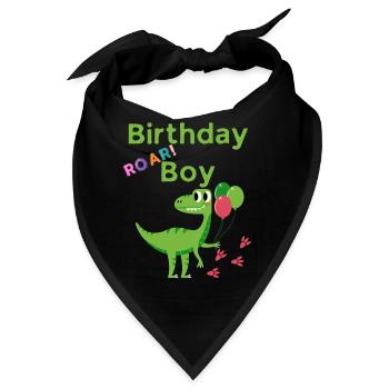 Birthday Boy roar! Dinosaurier Geburtstag Junge - Bandana - Schwarz - Vorne