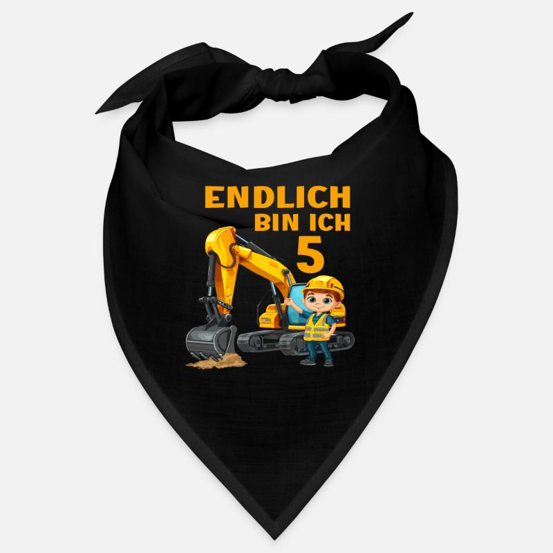 5 Geburtstag Bagger Baggern Baggerfahrer 5 Jahre Bandana