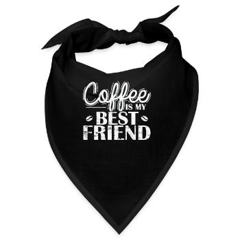 Coffee is my best Friend Koffein Café Aroma - Bandana - Schwarz - Vorne
