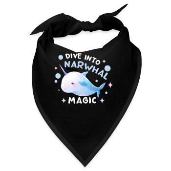 Dive Into Narwhal Magic Cute Sea Unicorn Underwate - Bandana - Schwarz - Vorne