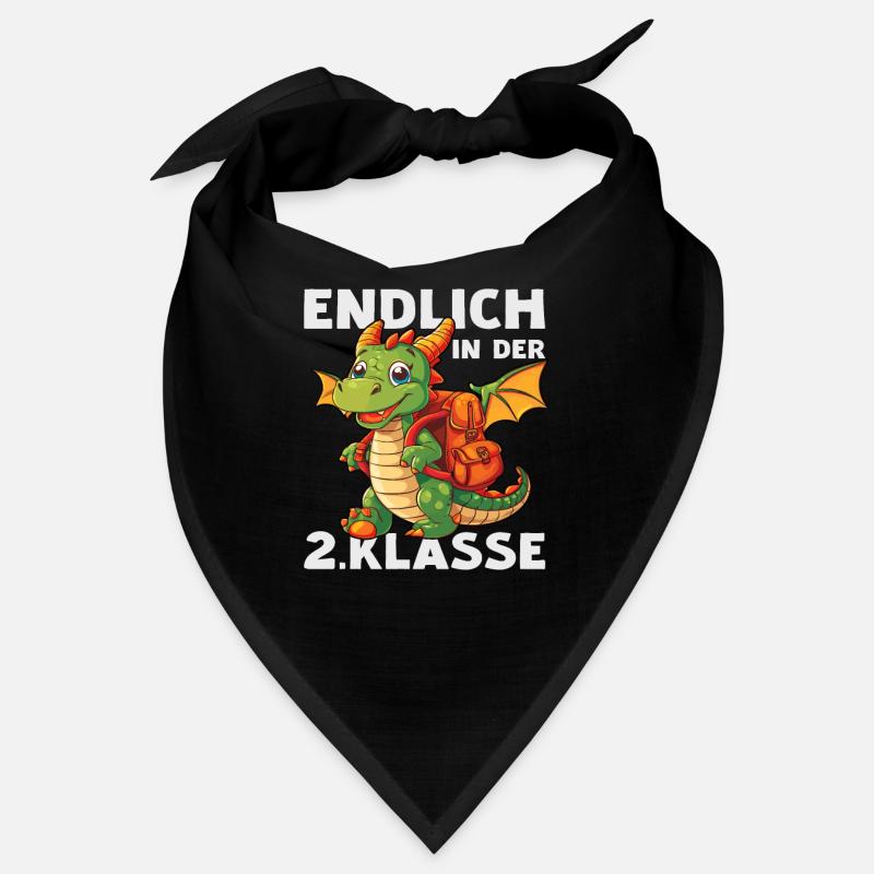 Drache 2 Klasse Jungen Mädchen Einschulung Schule Bandana