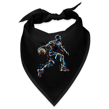 Polygon Art Basketballspieler Basketballer - Bandana - Schwarz - Vorne