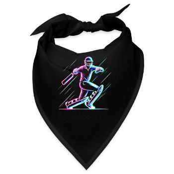 Neon-Cricket-Schlagmann Cricket-Bowler-Cricketspieler - Bandana - Schwarz - Vorne