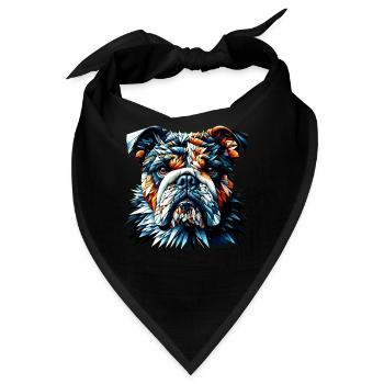 Polygon Art Bulldogge Englische Bulldogge - Bandana - Schwarz - Vorne