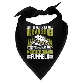 Modelleisenbahn Eisenbahn Geschenkidee - Bandana - Schwarz - Vorne