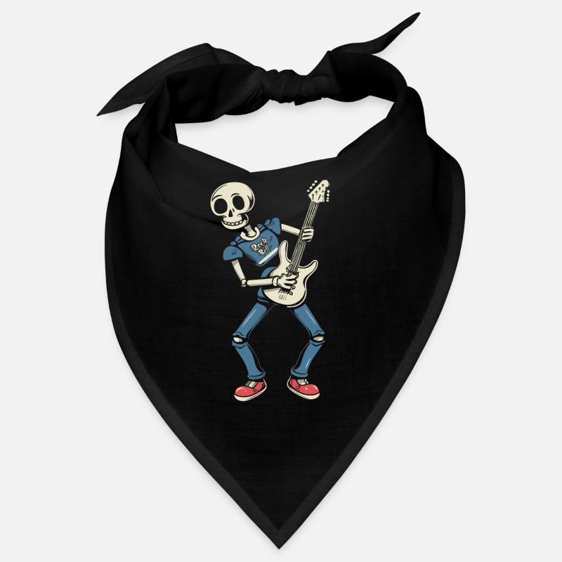 Drôle squelette crâne guitariste Halloween Bandana