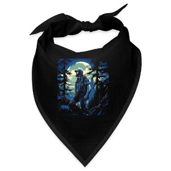 Wandern T Trekking Outfit Hiking Motiv - Bandana - Schwarz - Vorne