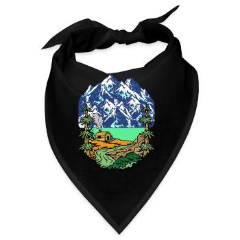 Alpen Gipfel Berge Beg Hütte Haus Alm Tirol Natur - Bandana - Schwarz - Vorne