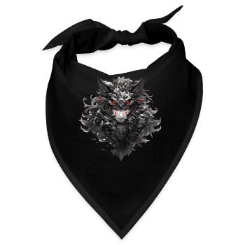 Dunkler Mondwolfmaske - Bandana - Schwarz - Vorne