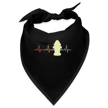 Vintage Feuer Hydrant Herzlinie - Bandana - Schwarz - Vorne