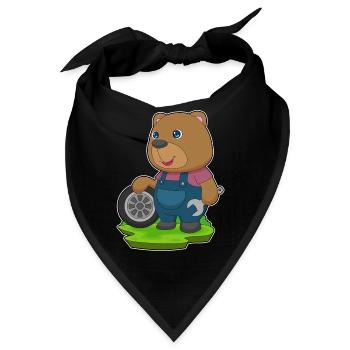 Bär Automechaniker Autoreifen Autowerkstatt - Bandana - Schwarz - Vorne