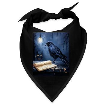 Japanische Kunst Japanischer Holzschnitt Kunstdruck Haiku - Bandana - Schwarz - Vorne