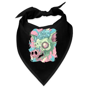 Psychedelisches Säure Schwein - Bandana - Schwarz - Vorne