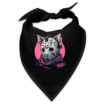 Schaurige Horror Hockeymasken Schwein - Bandana - Schwarz - Vorne