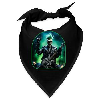 Punkrock Skelett Irokesenschnitt - Bandana - Schwarz - Vorne