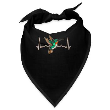 Kolibri Ekg EKG Herzschlag - Bandana - Schwarz - Vorne