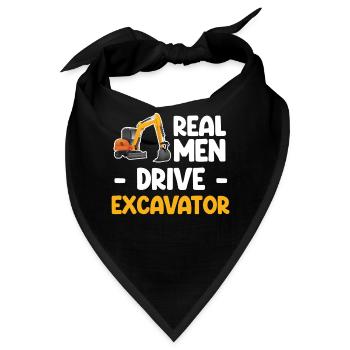 Echte Männer Antrieb Bagger Bagger Bagger Bagger - Bandana - Schwarz - Vorne