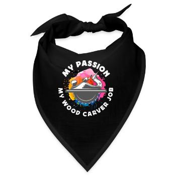 Wood Carver My Passion My Wood Carver Job Carving - Bandana - Schwarz - Vorne