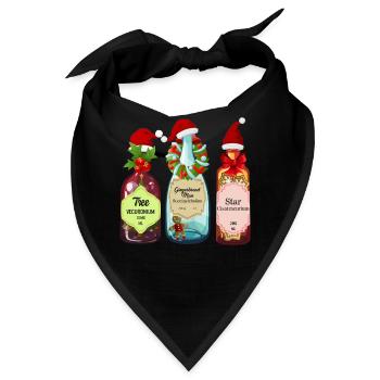 Krankenschwester Hemd, Lebkuchenmann Baum Stern Weihnachtsmütze - Bandana - Schwarz - Vorne