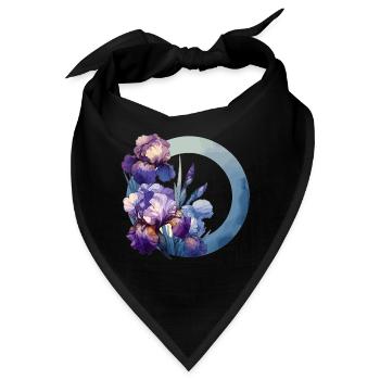 Schwertlilien gezeichnet - Bandana - Schwarz - Vorne
