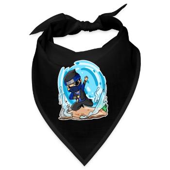 Ninja Motiv - Bandana - Schwarz - Vorne