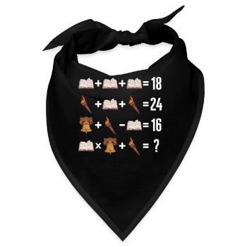 Mathe-Shirt, Mathe-Ordensbuch-Fackel - Bandana - Schwarz - Vorne