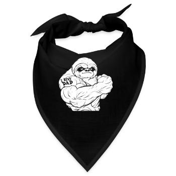 Faultier Bizeps Tattoo I Love Dad - Bandana - Schwarz - Vorne