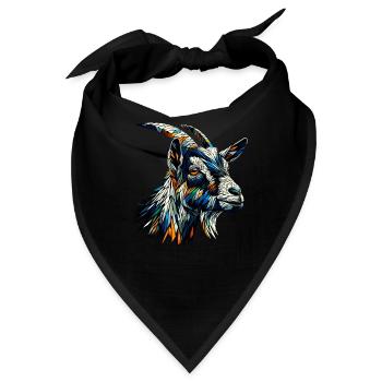 Polygon Art Ziegen Bauernhoftier Ziegenliebhaber - Bandana - Schwarz - Vorne