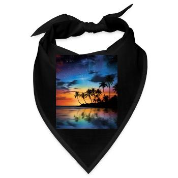 Grand Cayman Sternenhemd Tropischer Himmel T-Shirt - Bandana - Schwarz - Vorne