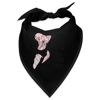 Floral Woman Line Art Minimalist Inspirational Sel - Bandana - Schwarz - Vorne